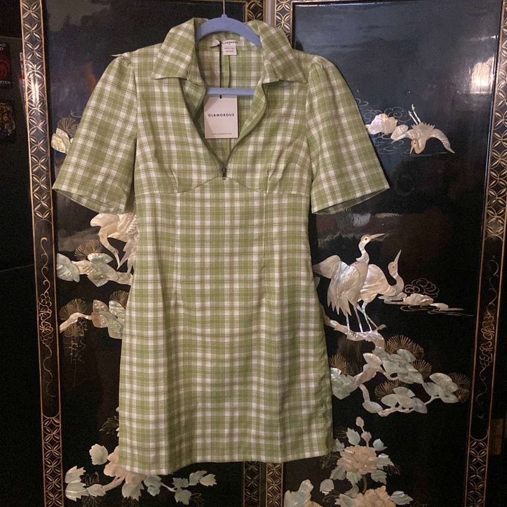 GLAMOROUS brand fitted shirt dress plaid
